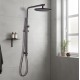 10 inch 250mm Round Gunmetal Grey Twin Shower Station Top Water Inlet
